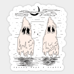 Halloween Ghost Spooky Days And Nights Sticker